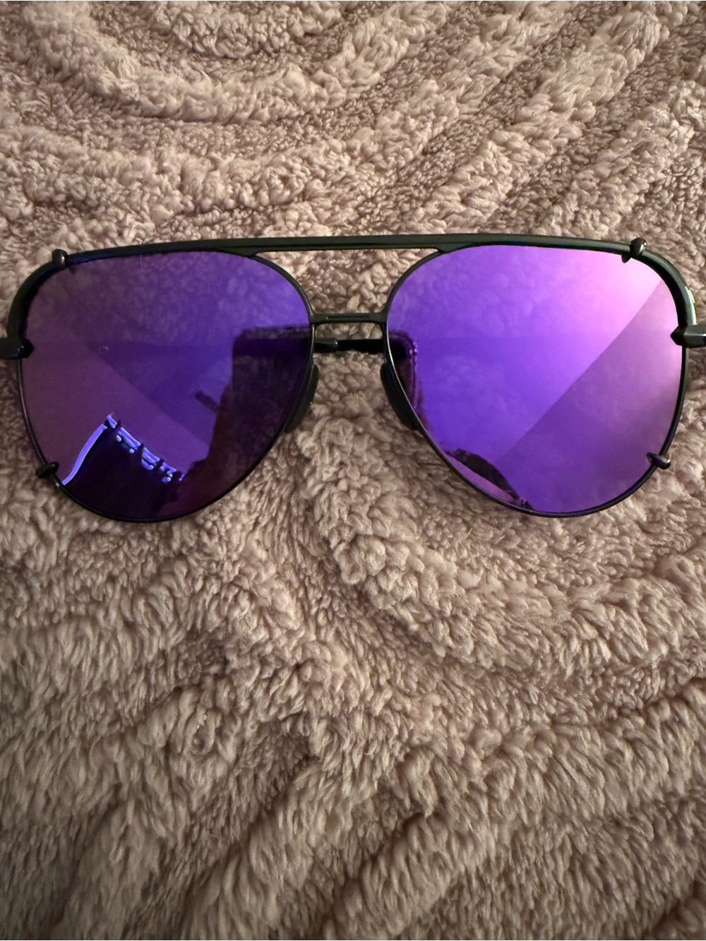 DAX Eyewear Shay Aviator Sunglasses with Purple Mirrored Lenses